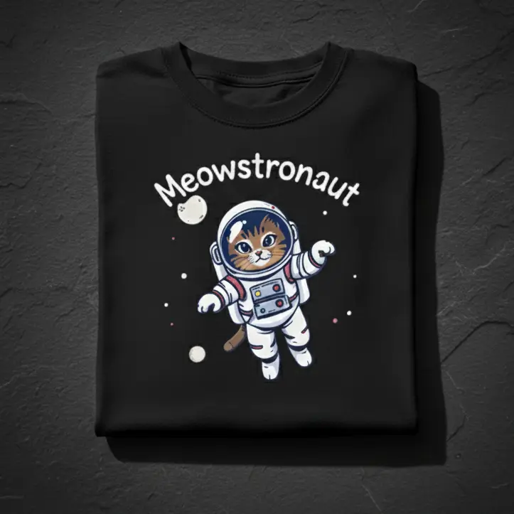 SwitColor Meowstronaut Premium Hoodie Folded